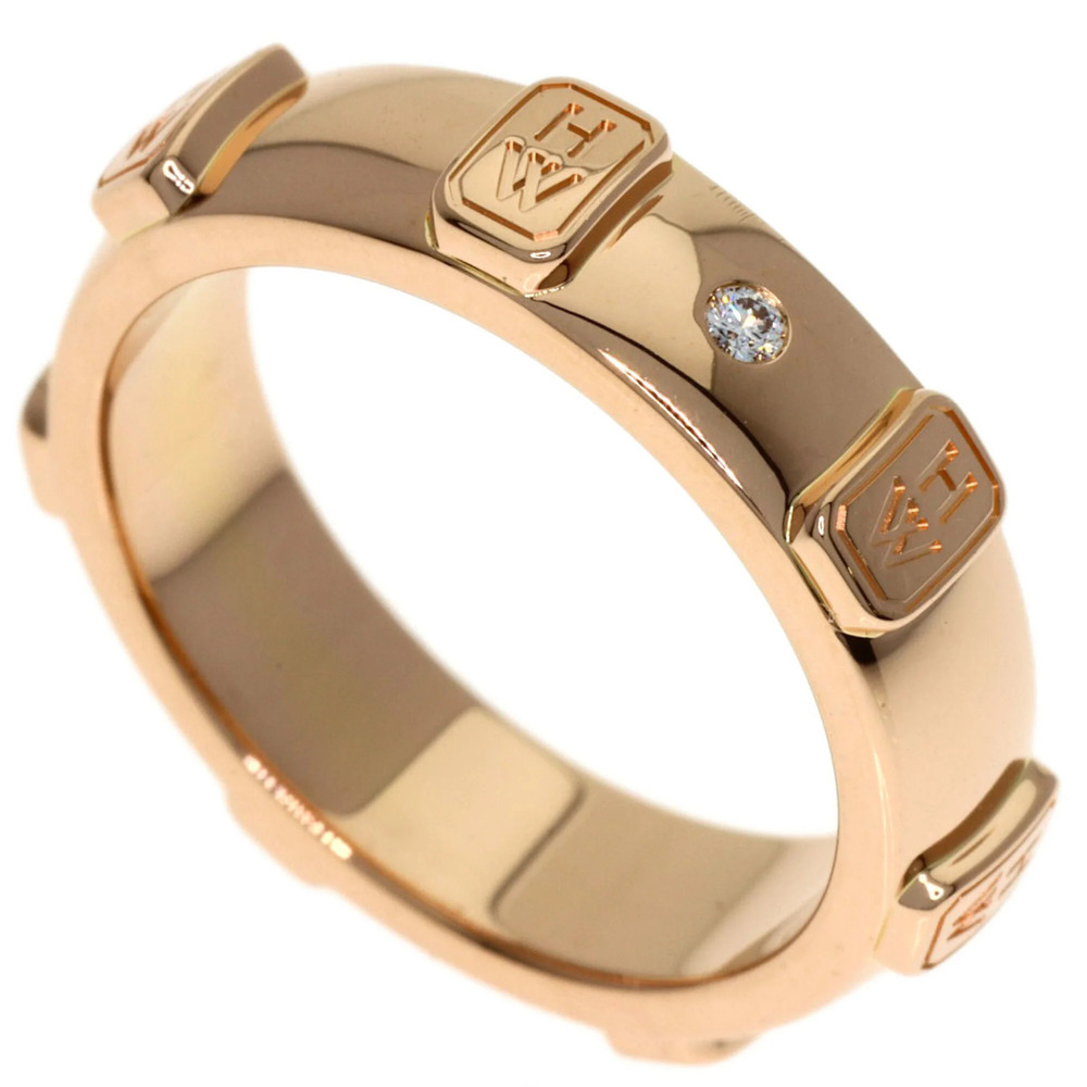 Harry Winston HW Logo Diamond Ring, 18K Pink Gold, Women's - Picture 1 of 7